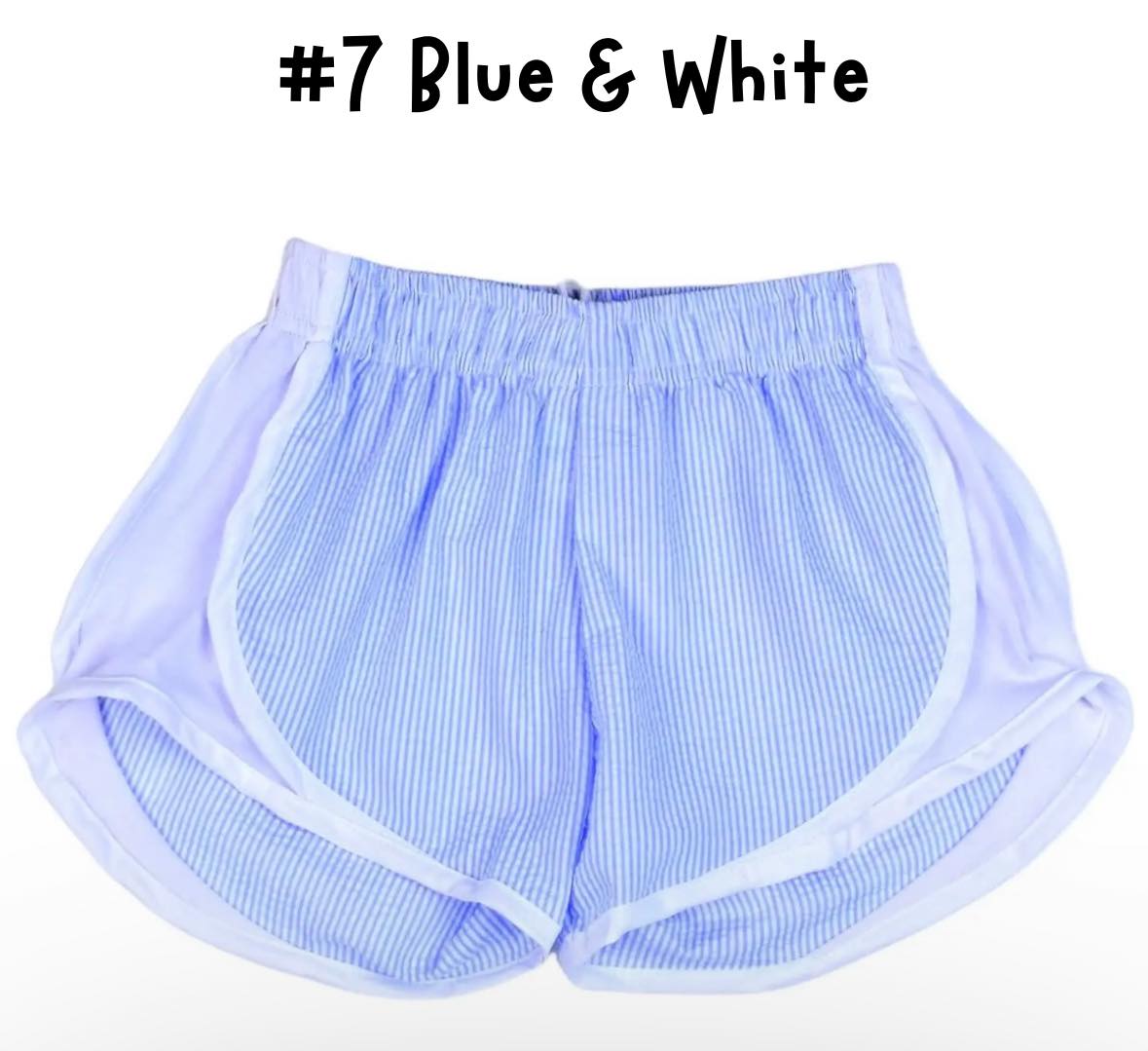 Blue & White Seersucker Shorts