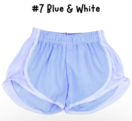 Blue & White Seersucker Shorts