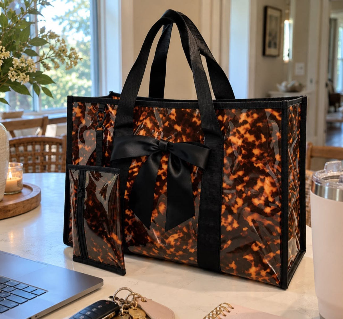 Pre-order Tortoise Bow PVC Tote Bag
