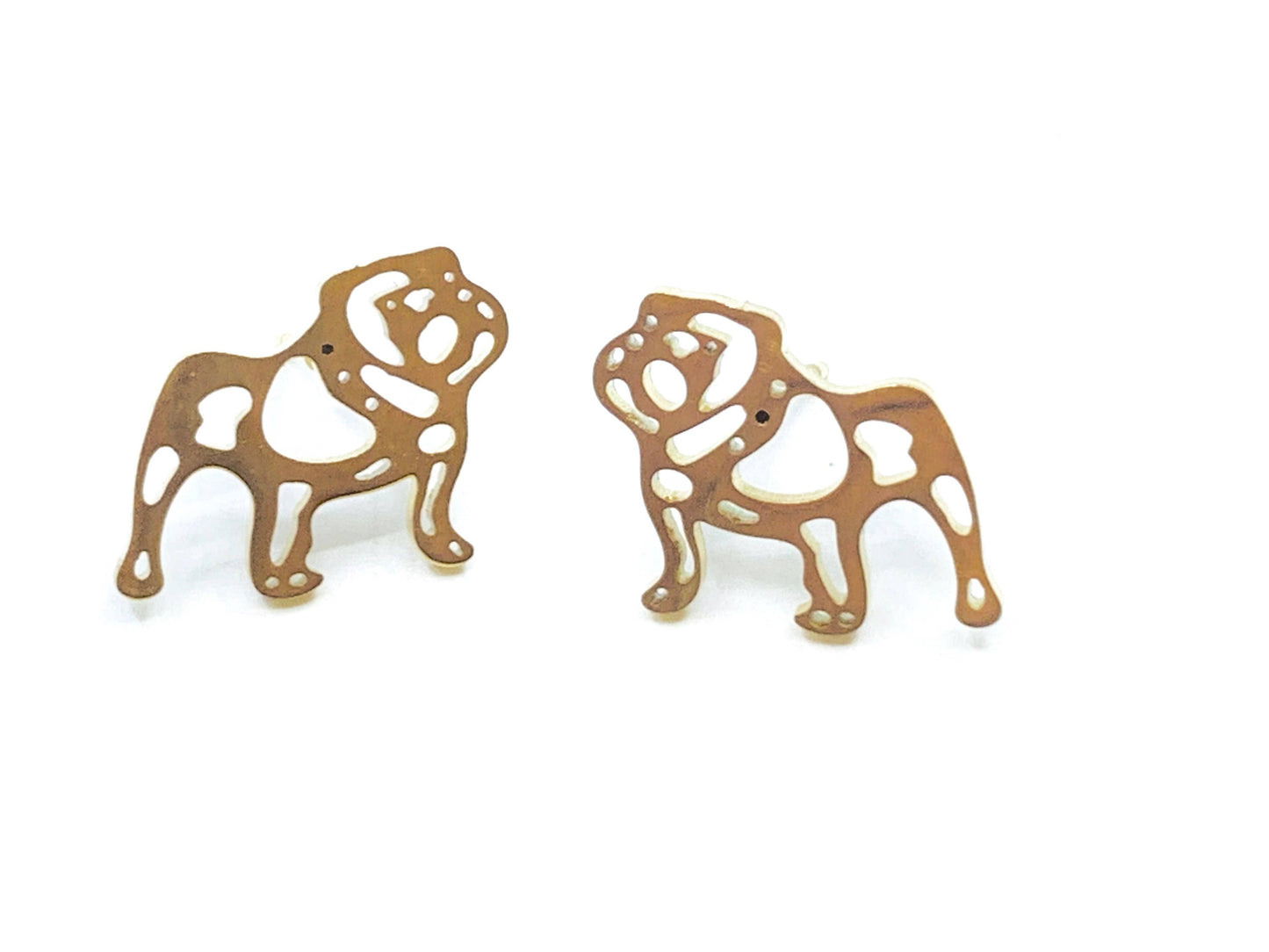 Bulldog Gold Stud Earrings