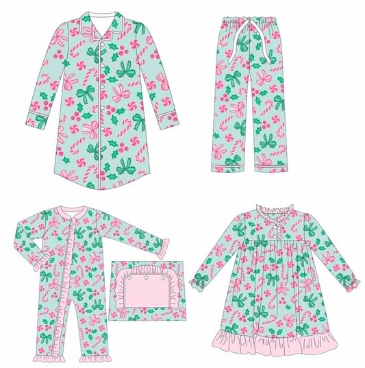 PO16 Pink & Green Candy Canes & Holly