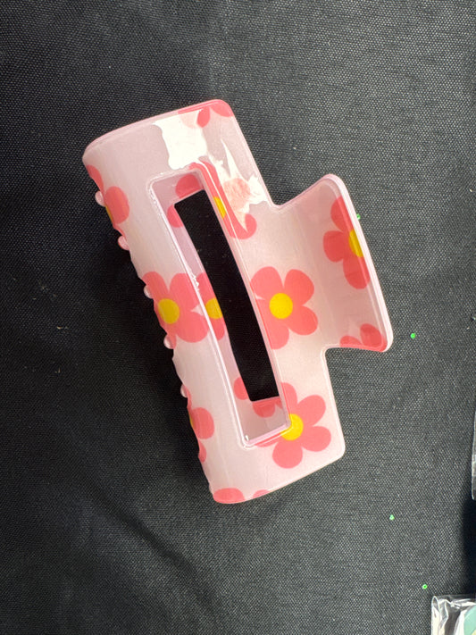 Pink Floral Hair Clip