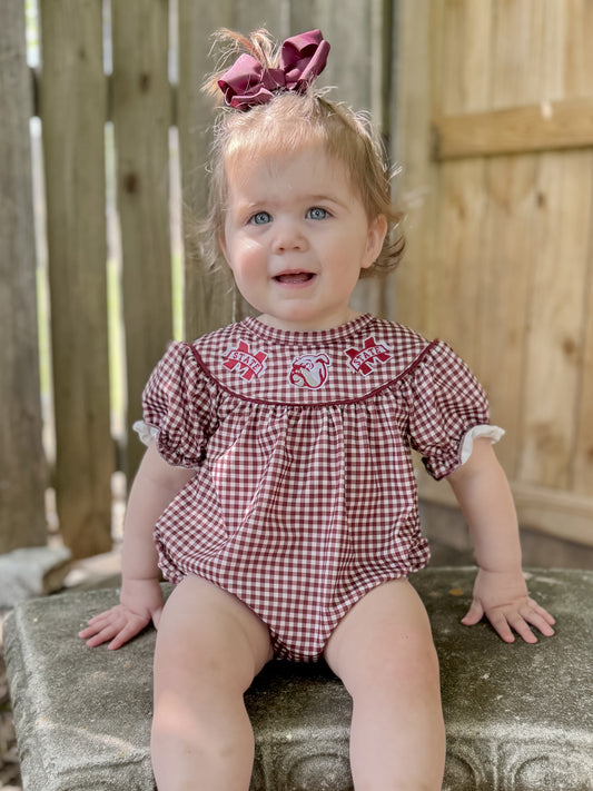 MSU Embroidered Checkered Bubble