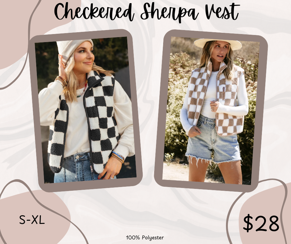 Pre-order Checkered Sherpa Vest