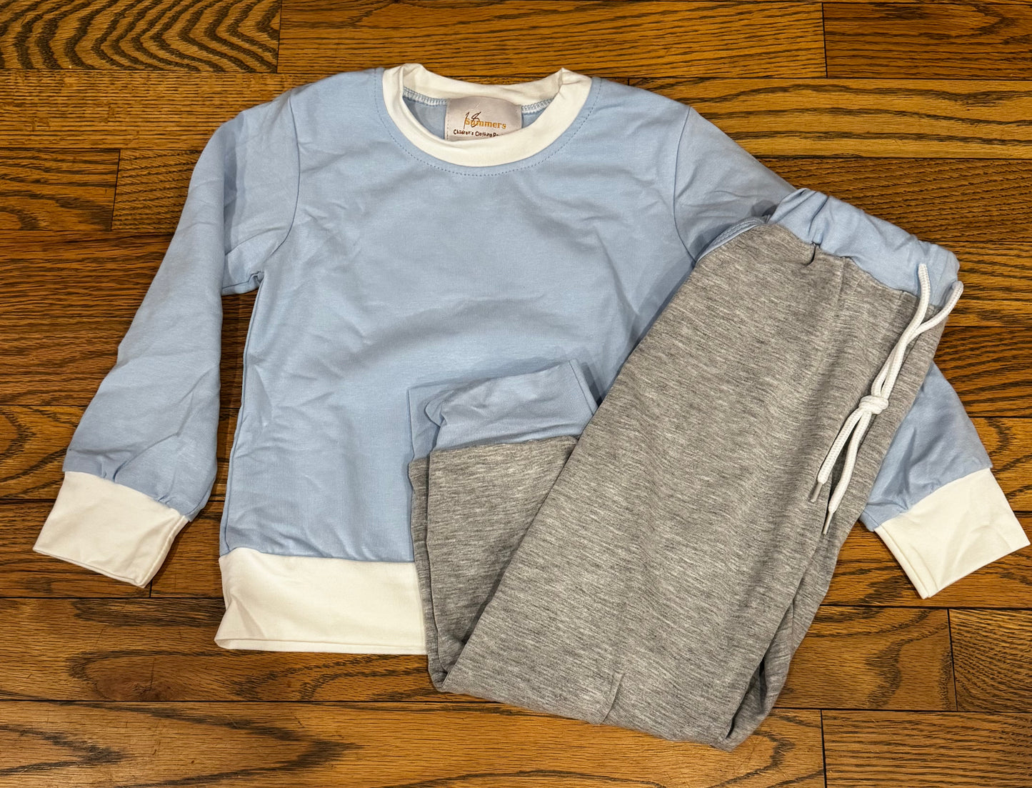 Blue & Gray Jogger Set