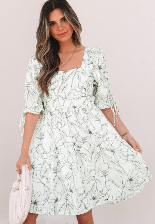 Black and White Flower Dress