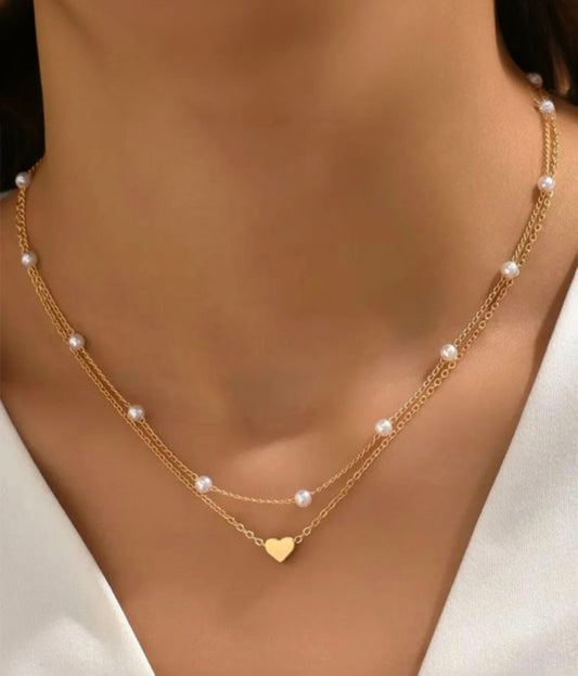 Pearl & Heart Necklaces