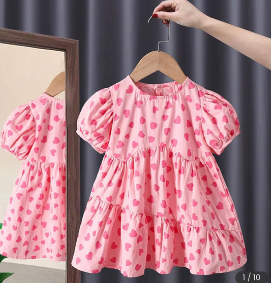 Puff Sleeve Heart Dress