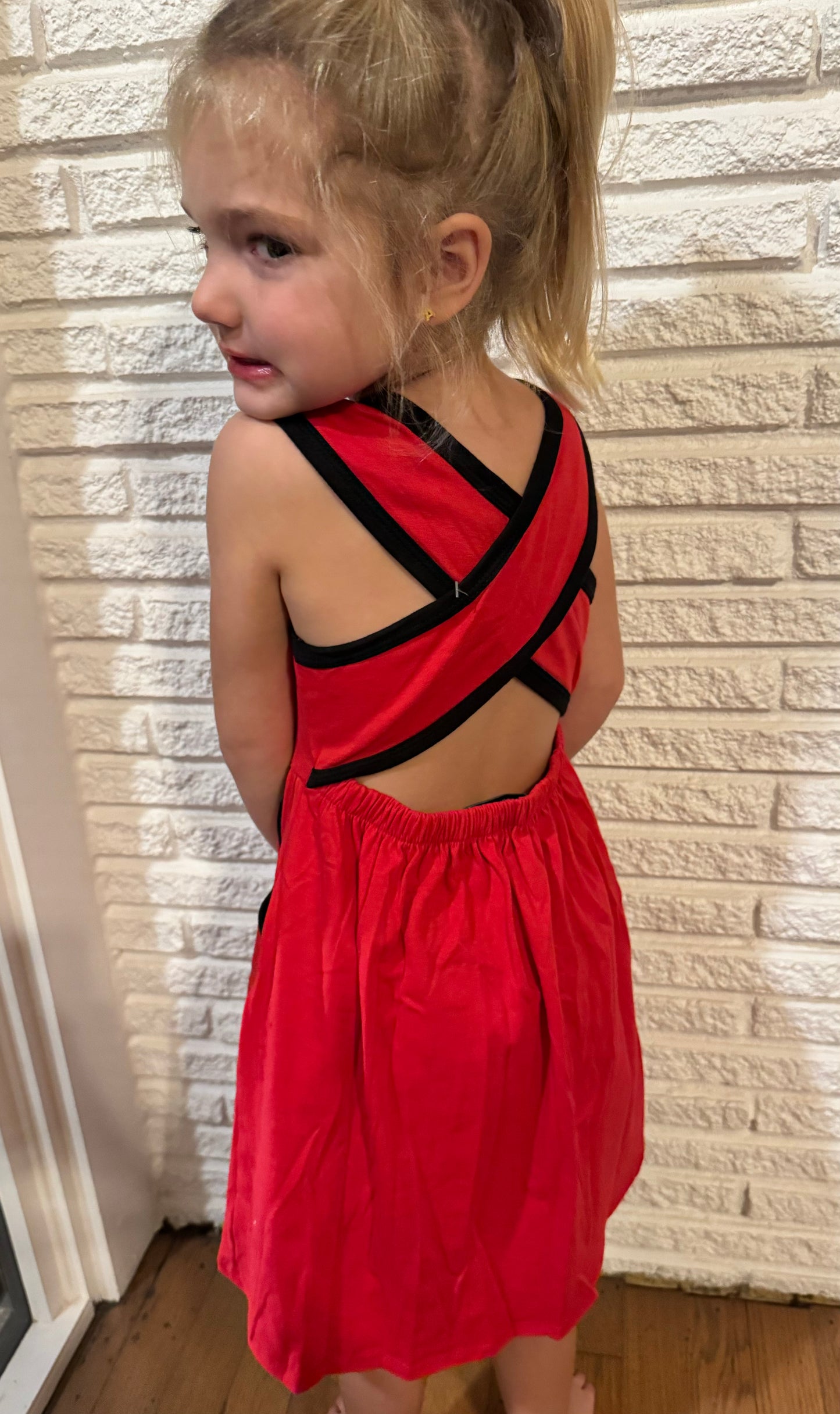 Red and Black Bulldog Gameday Mode Dress