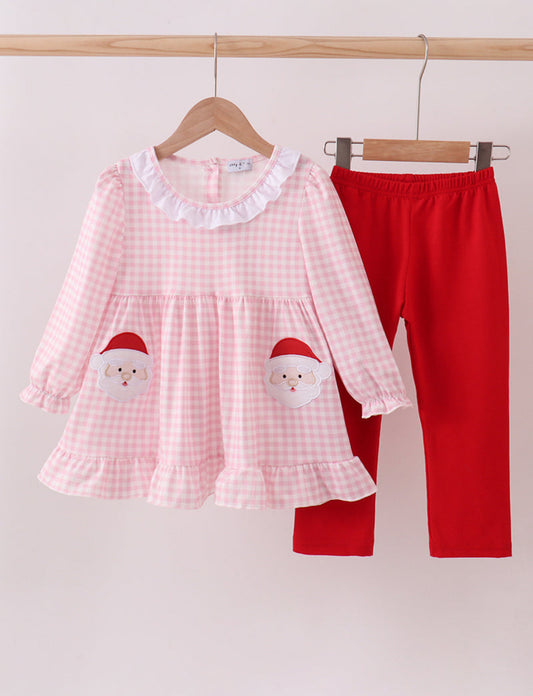 Pink Santa Appliqué Set