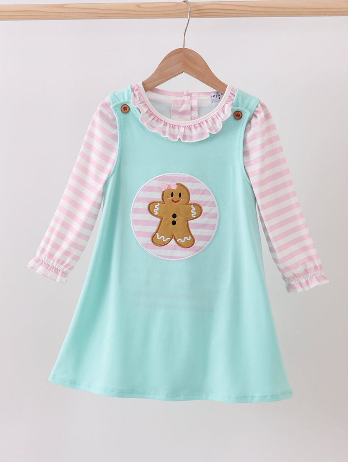 Blue Gingerbread Ruffle Dress