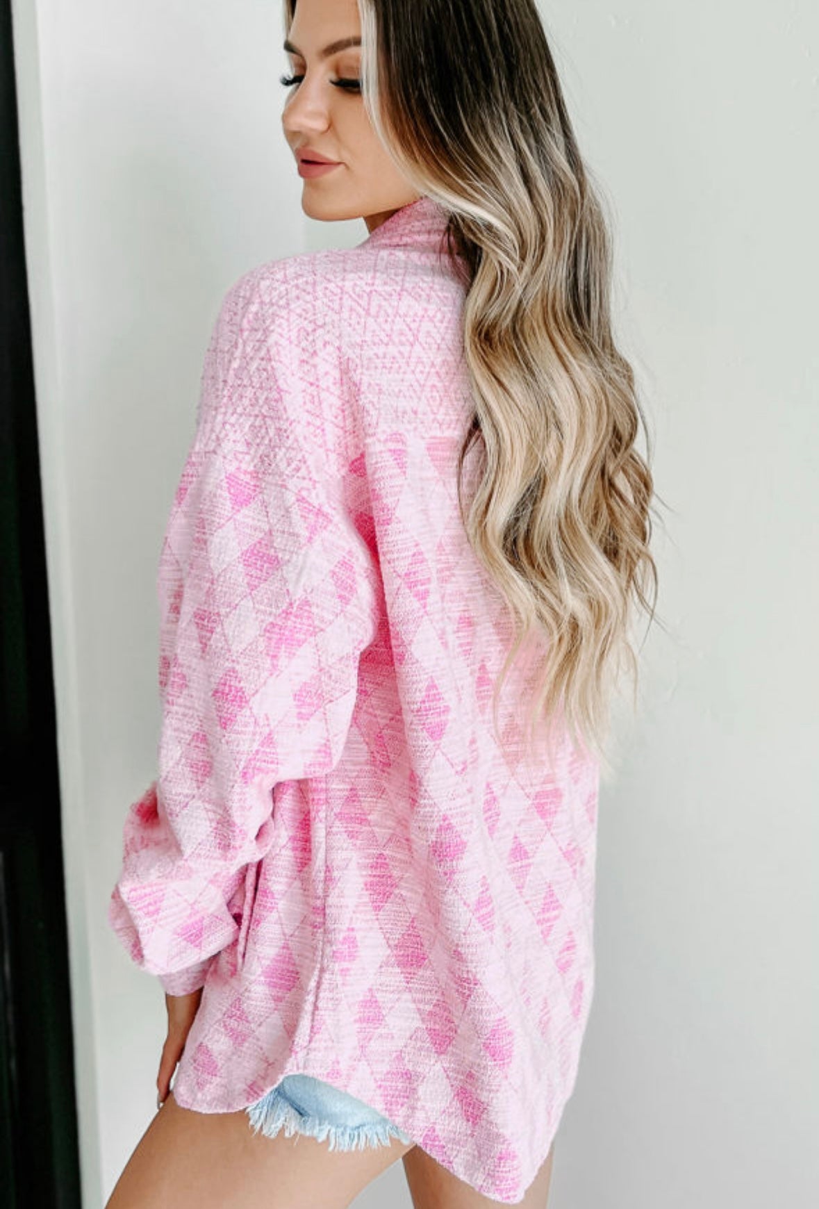 Pre-order Pink Geometric Print Shacket