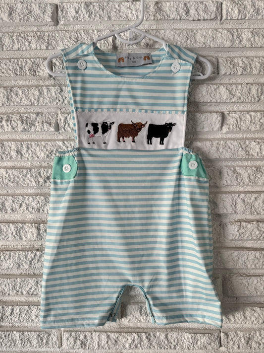 Cow Embroidery Romper