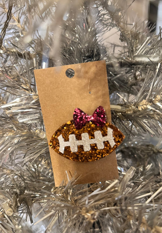 Maroon Football Hair Clip