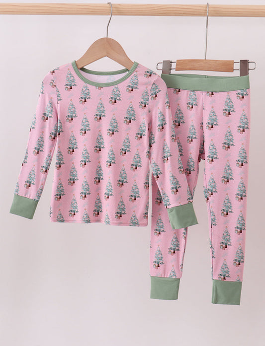 Pink Christmas Tree Bamboo Pajamas