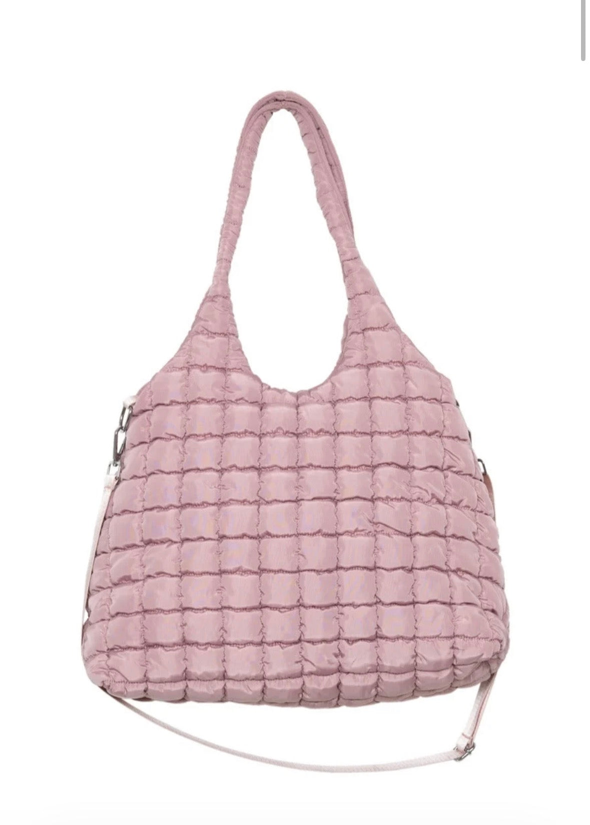 Mauve Quilted Puffer Bag
