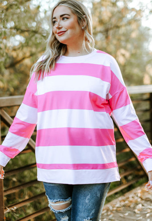 Pink Stripe Pullover