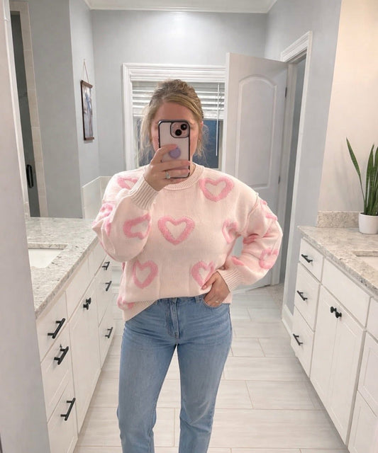 Pre-order Light Pink Heart Sweater