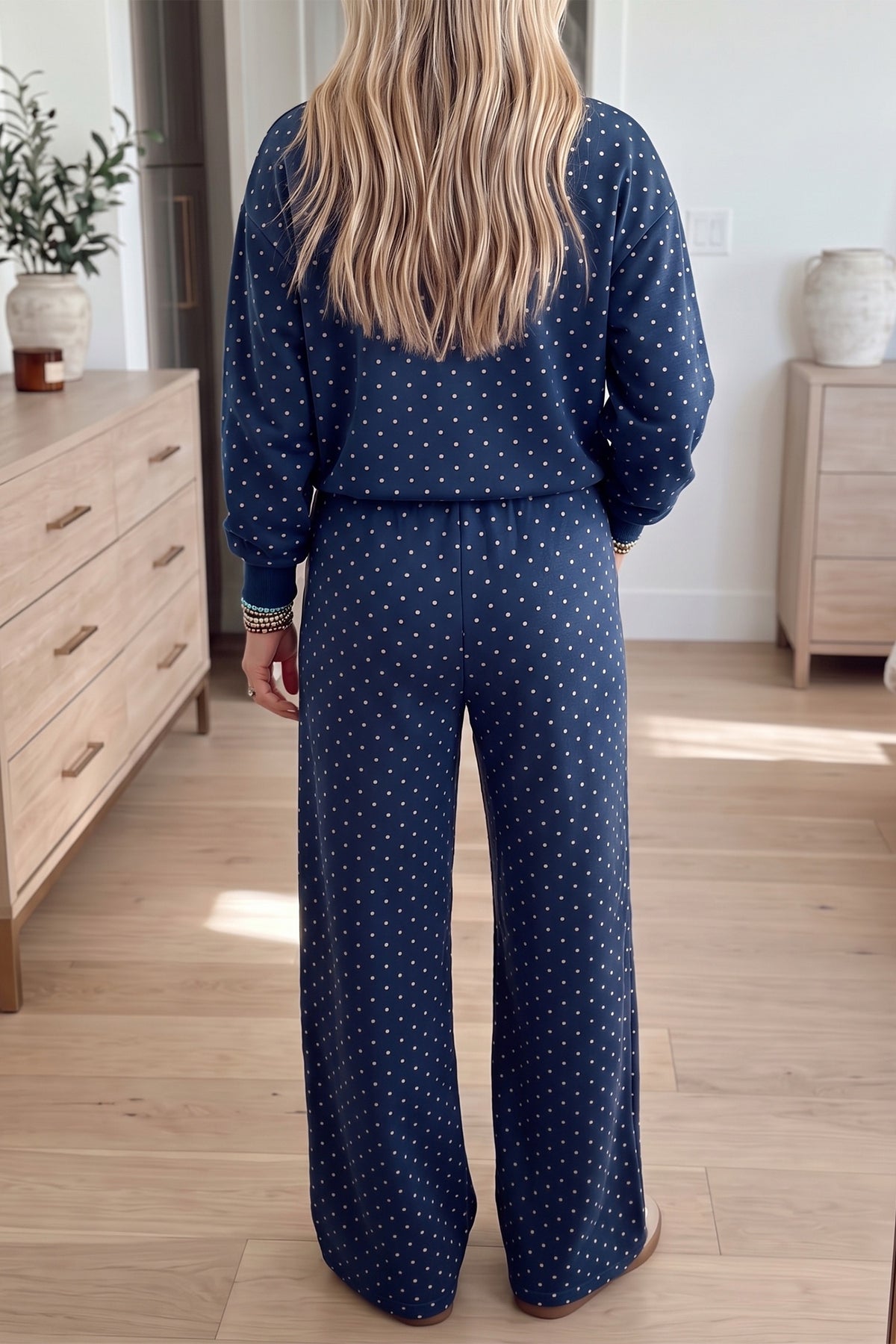 Navy Polka Dot Lounge Set
