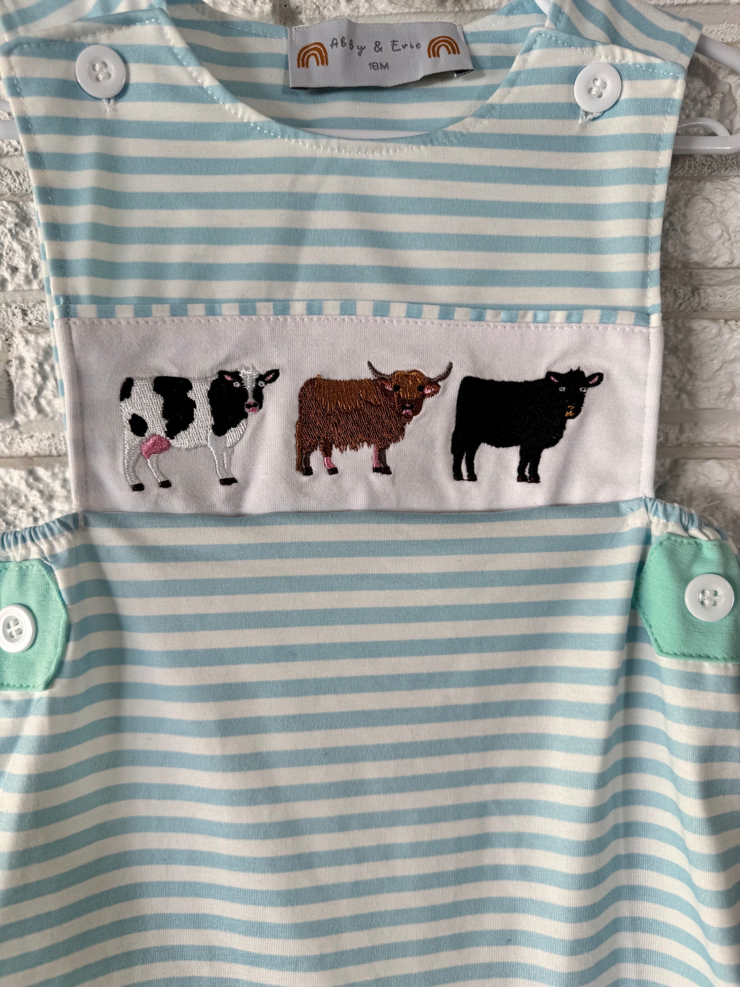 Cow Embroidery Romper