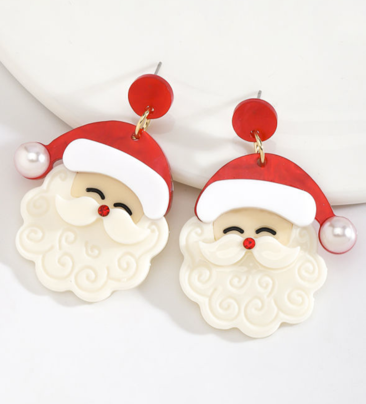 Red Santa Earrings