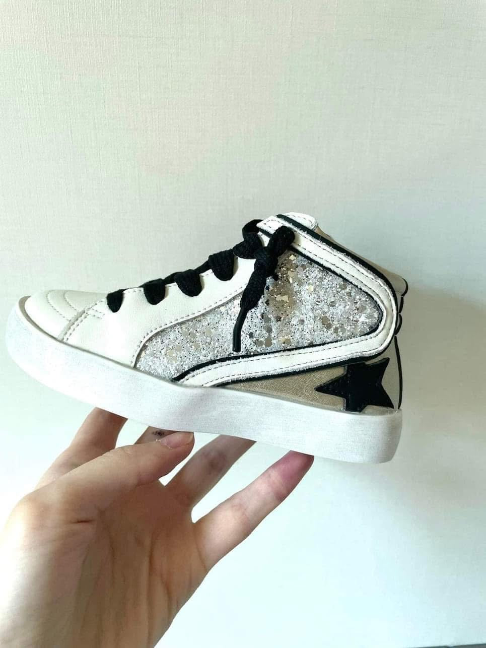 Black & Gold Star Sneakers