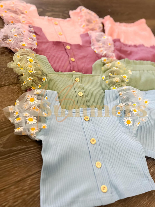 Daisy Bubble Sleeve Set