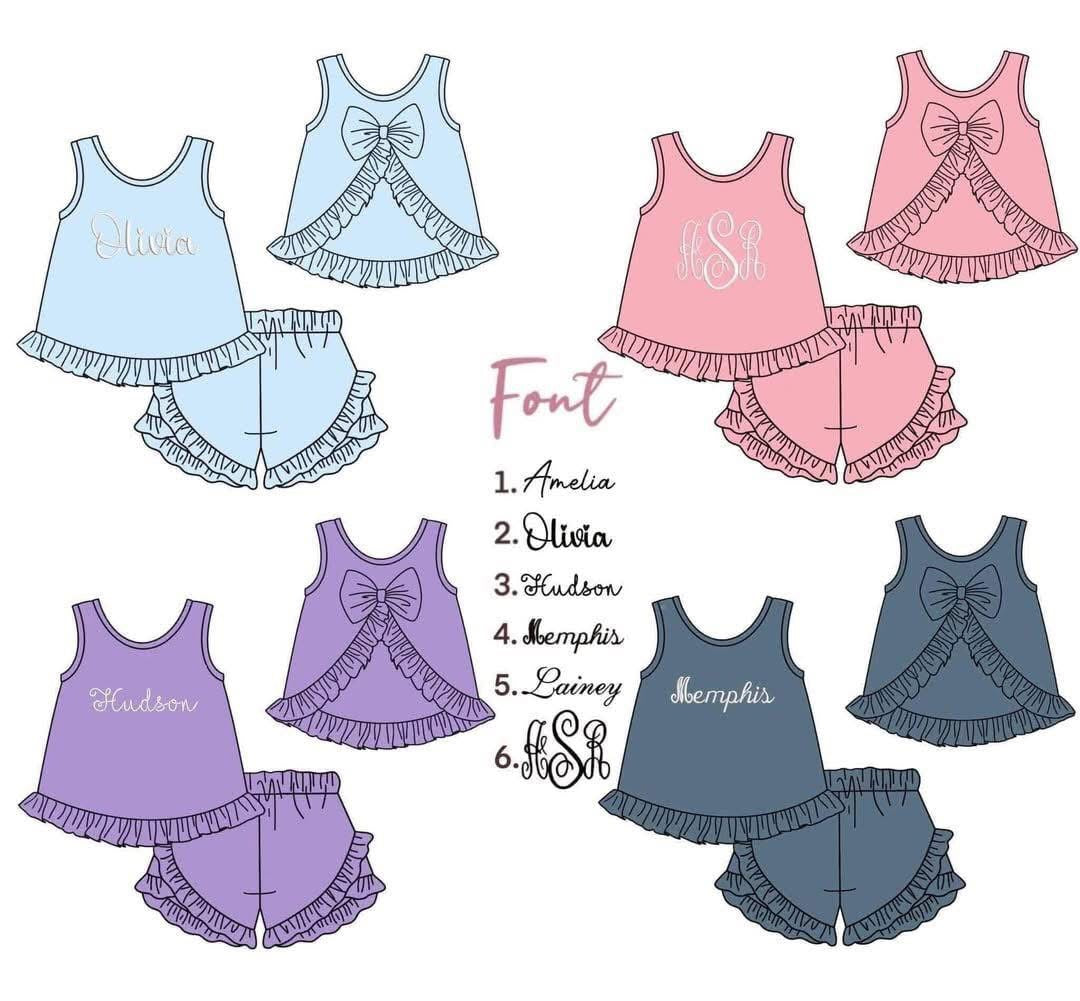 Bow Back Short Sets