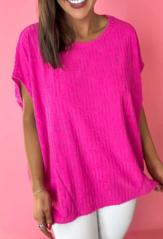 Pre-Order Hot Pink Textured Tee