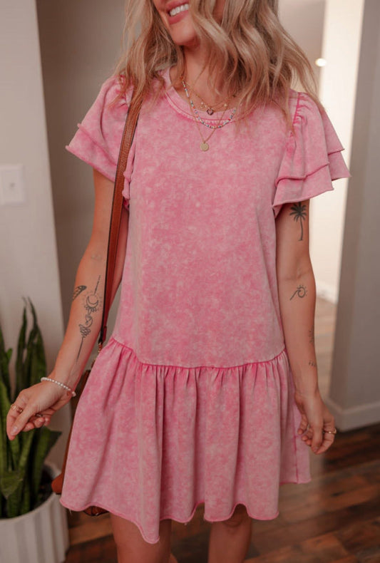Pre-order Pink Mineral Wash Dress