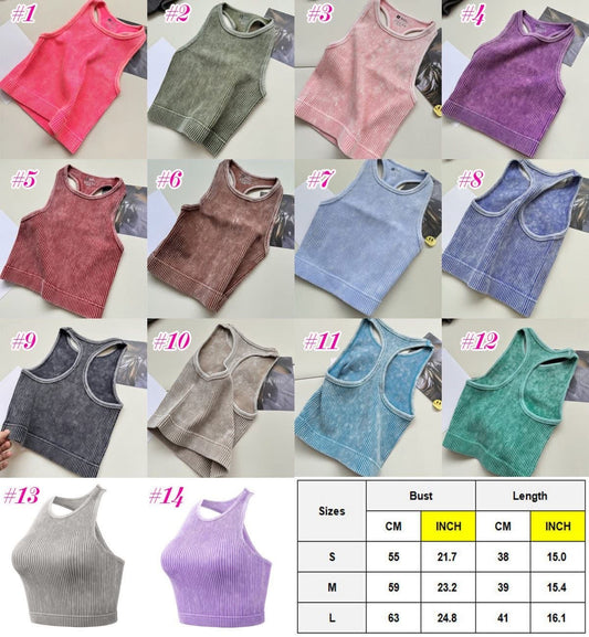 Pre-order Ribbed Cropped Racer Tanks
