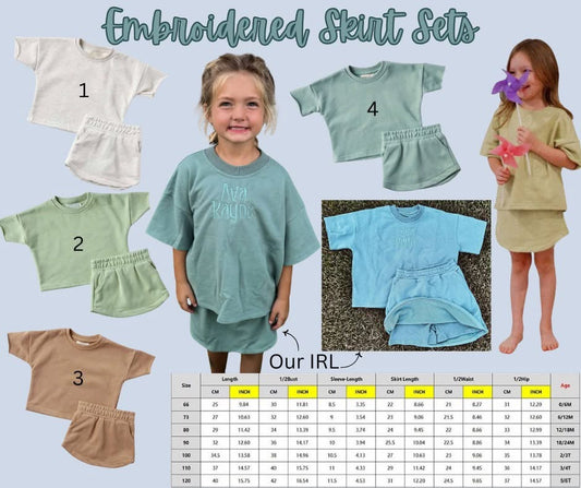 Pre- order Embroidered Skirt Sets