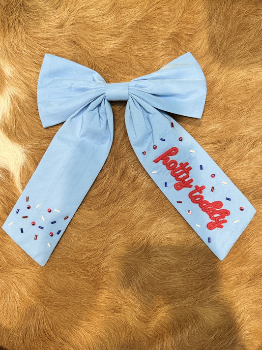 Blue Hotty Toddy Bow