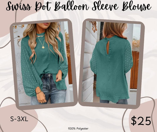 Pre-order Swiss Dot Balloon Sleeve Blouse