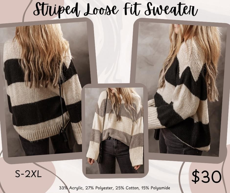 Pre-order Striped Loose Fit Sweater