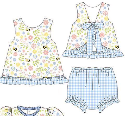 Bumble Bee Floral Bloomer Set