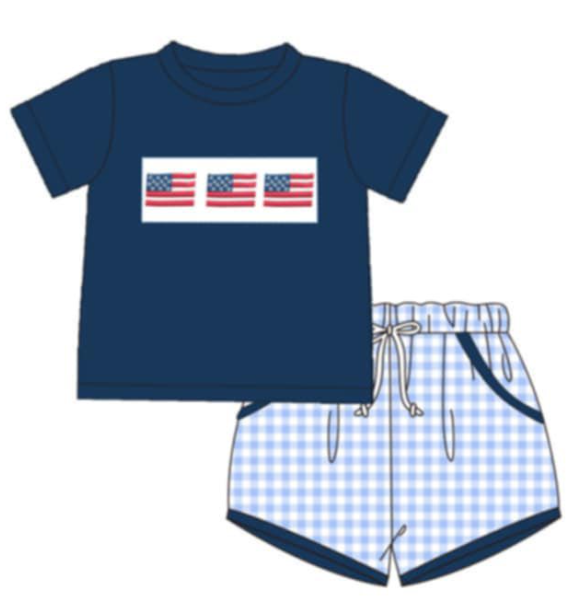 Patriotic Flag Trio Short Set