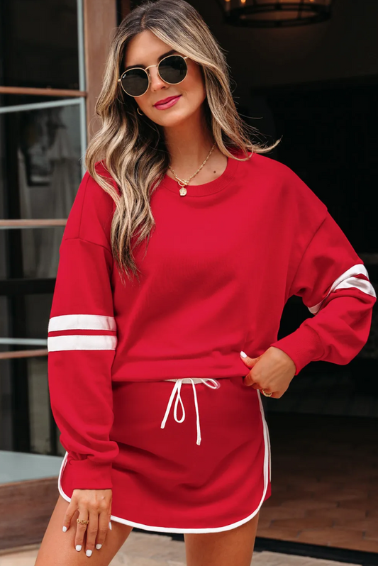 Pre-order Varsity Stripe Skort Set