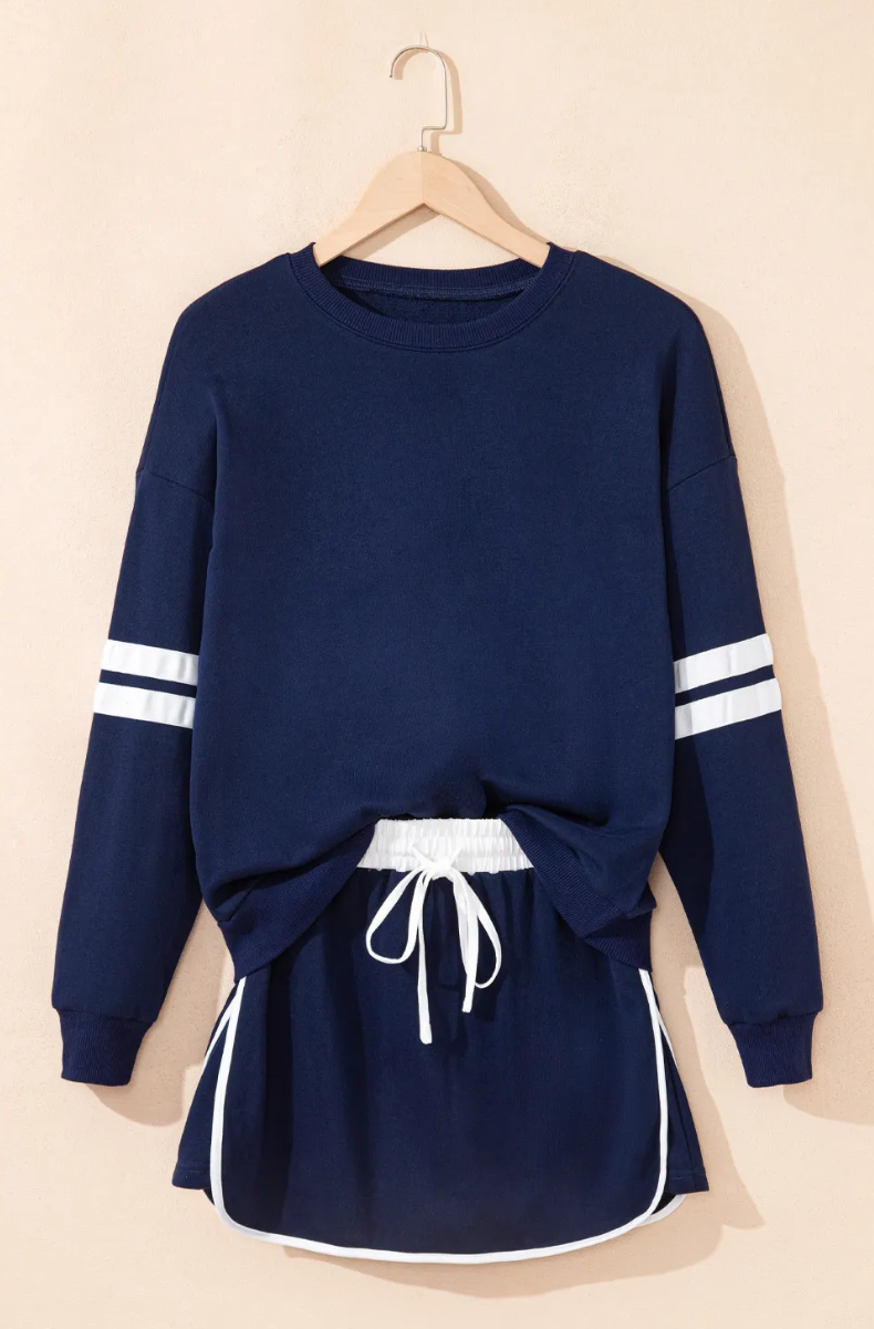 Pre-order Varsity Stripe Skort Set