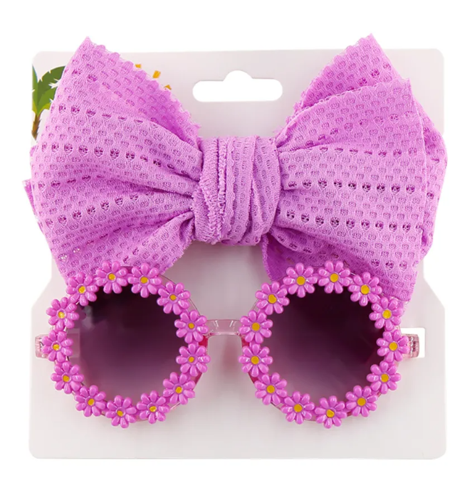 Floral Sunglasses w/ Matching Bow