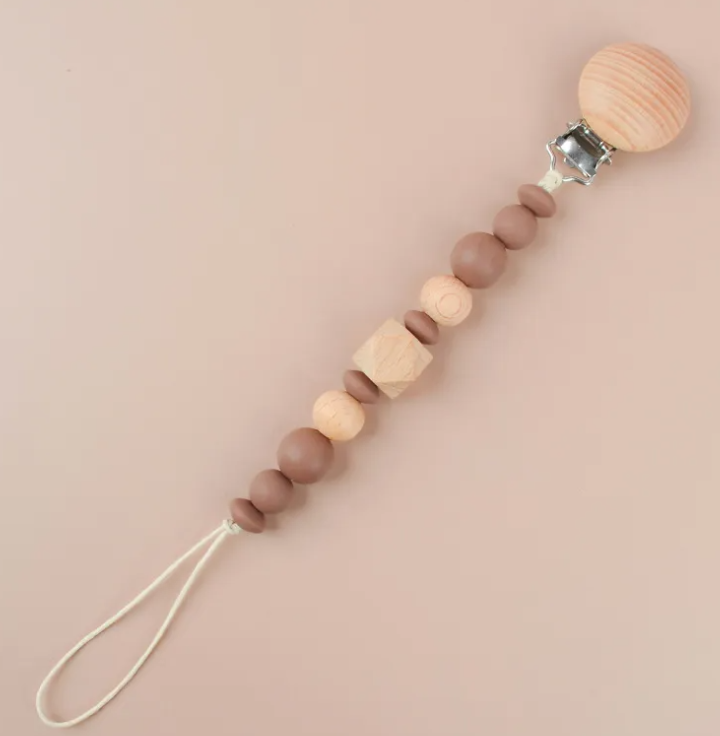 Silicone and Wood Pacifier Clips