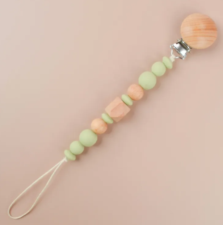 Silicone and Wood Pacifier Clips
