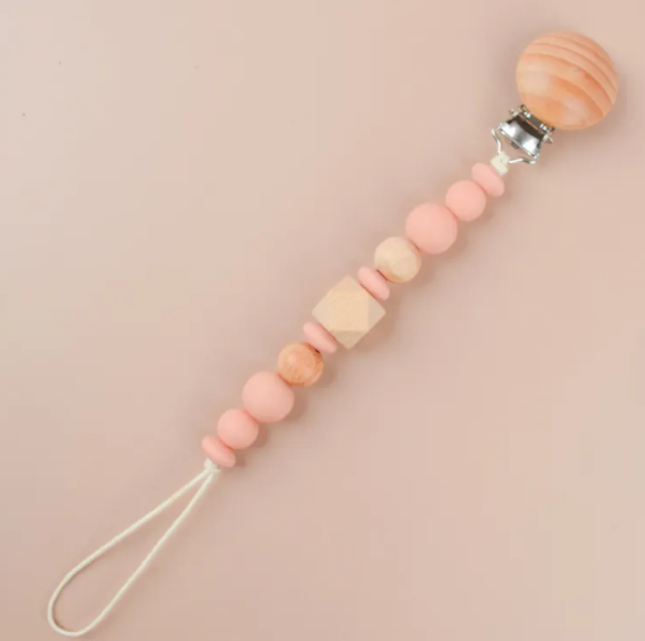 Silicone and Wood Pacifier Clips