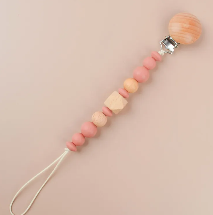 Silicone and Wood Pacifier Clips