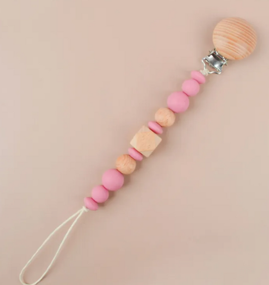 Silicone and Wood Pacifier Clips