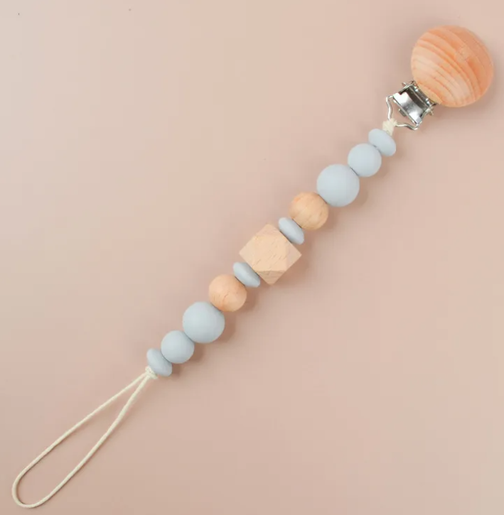 Silicone and Wood Pacifier Clips