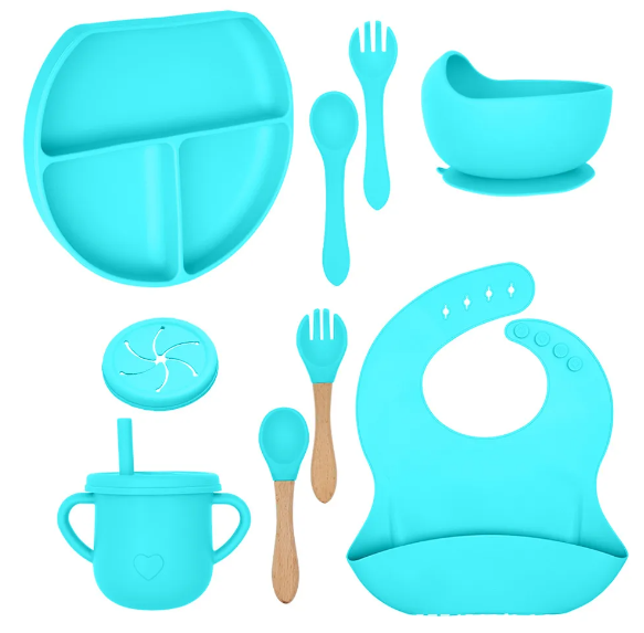 Silicone Food Grade 10 Piece Toddler Dinner Set