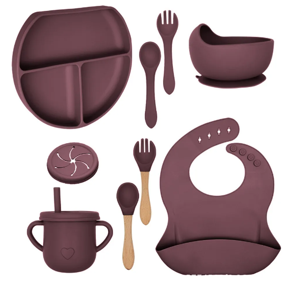 Silicone Food Grade 10 Piece Toddler Dinner Set