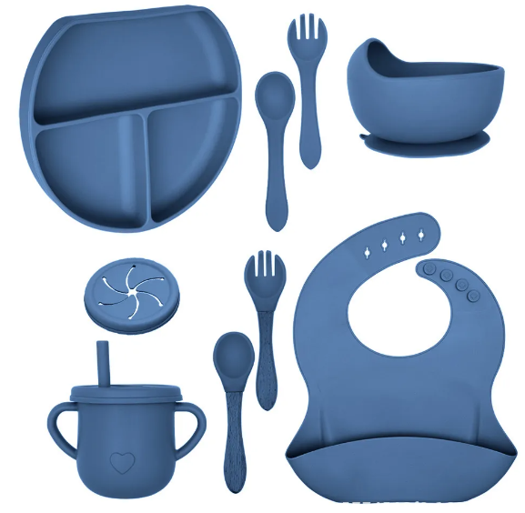 Silicone Food Grade 10 Piece Toddler Dinner Set