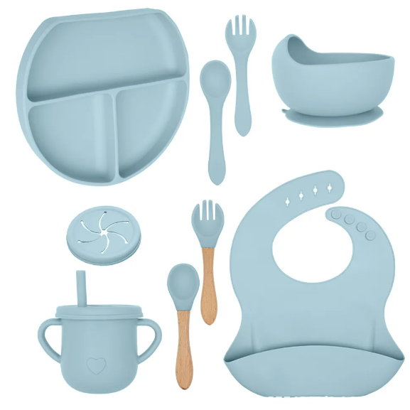 Silicone Food Grade 10 Piece Toddler Dinner Set